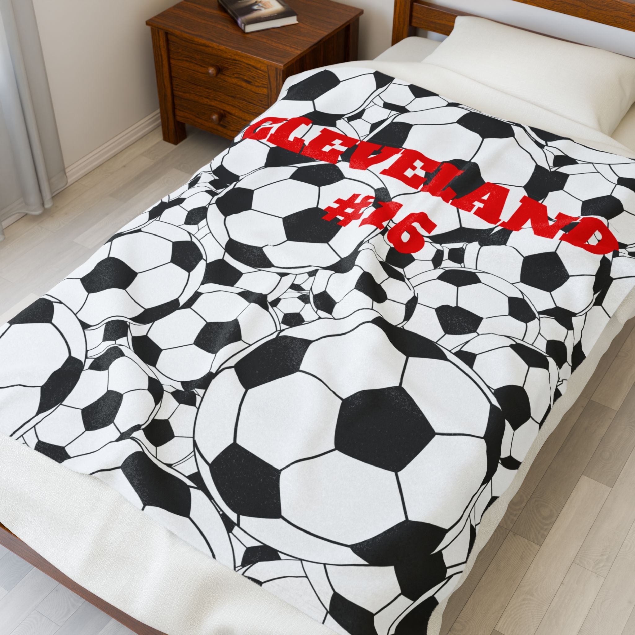 Personalized Sports Throw for Players, Parents, and Fans, Last Name and Jersey Number Customizable, Team Gift Idea, Soccer Blanket