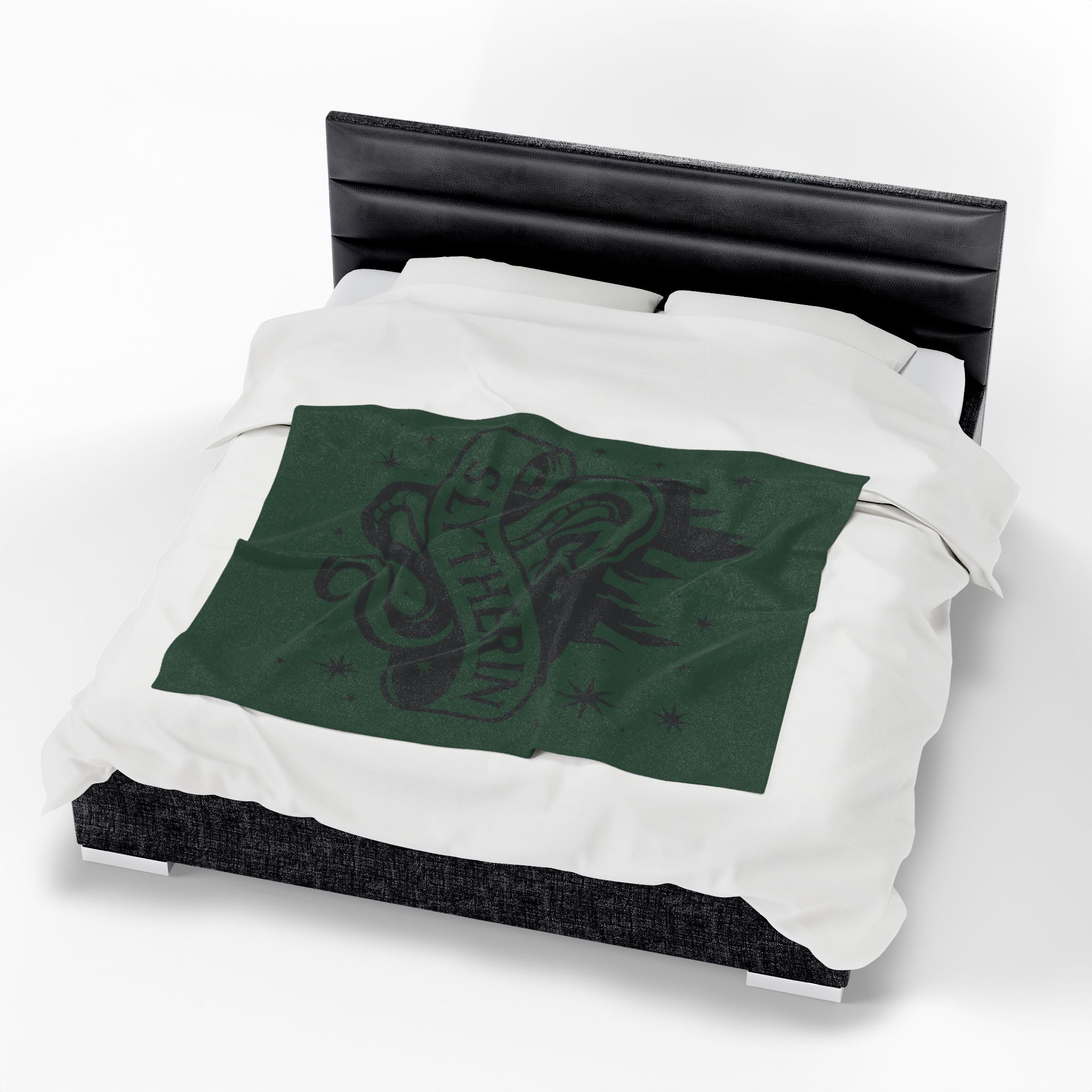 Slytherin Crest Inspired Velveteen Plush Blanket