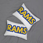 Rams Throw Pillow - Blue & Gold Football Fan Cushion, Game Day Home Décor, Sports Gift