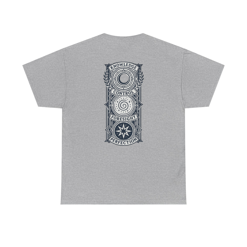 Blue Mana Emblem T-Shirt — Knowledge • Control • Foresight • Perfection