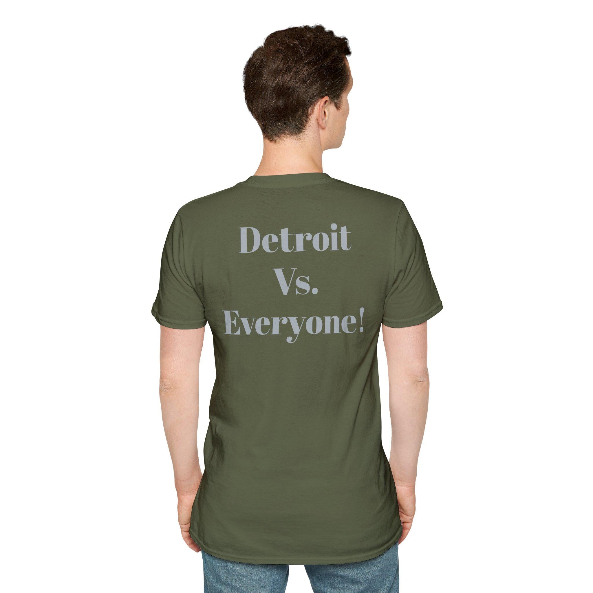 Detroit -Detroit Vs. Everyone- Lions Fan T-Shirt - Lion Mascot