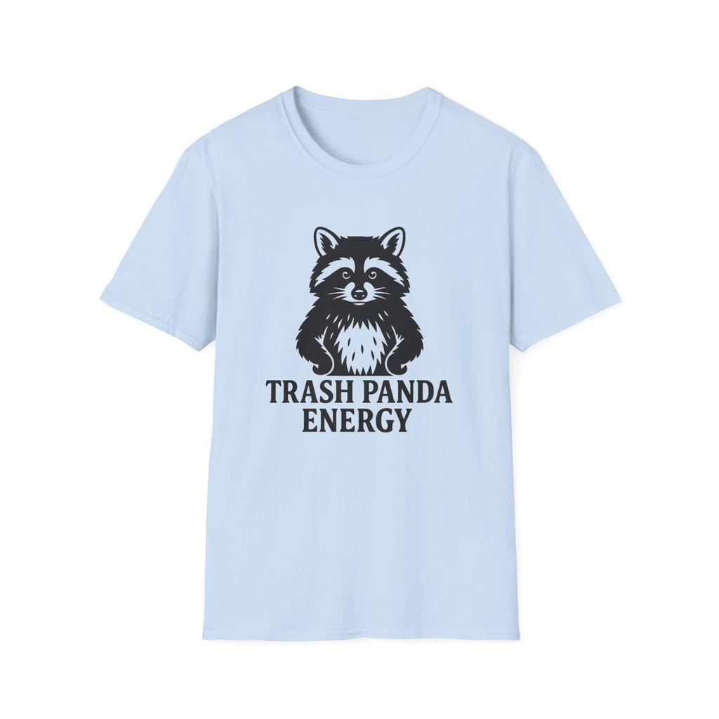 Trash Panda Energy Unisex Softstyle T-Shirt, Cute Animal Tee, Fun Graphic Top, Perfect Gift for Nature Lovers, Ideal for Casual Wear