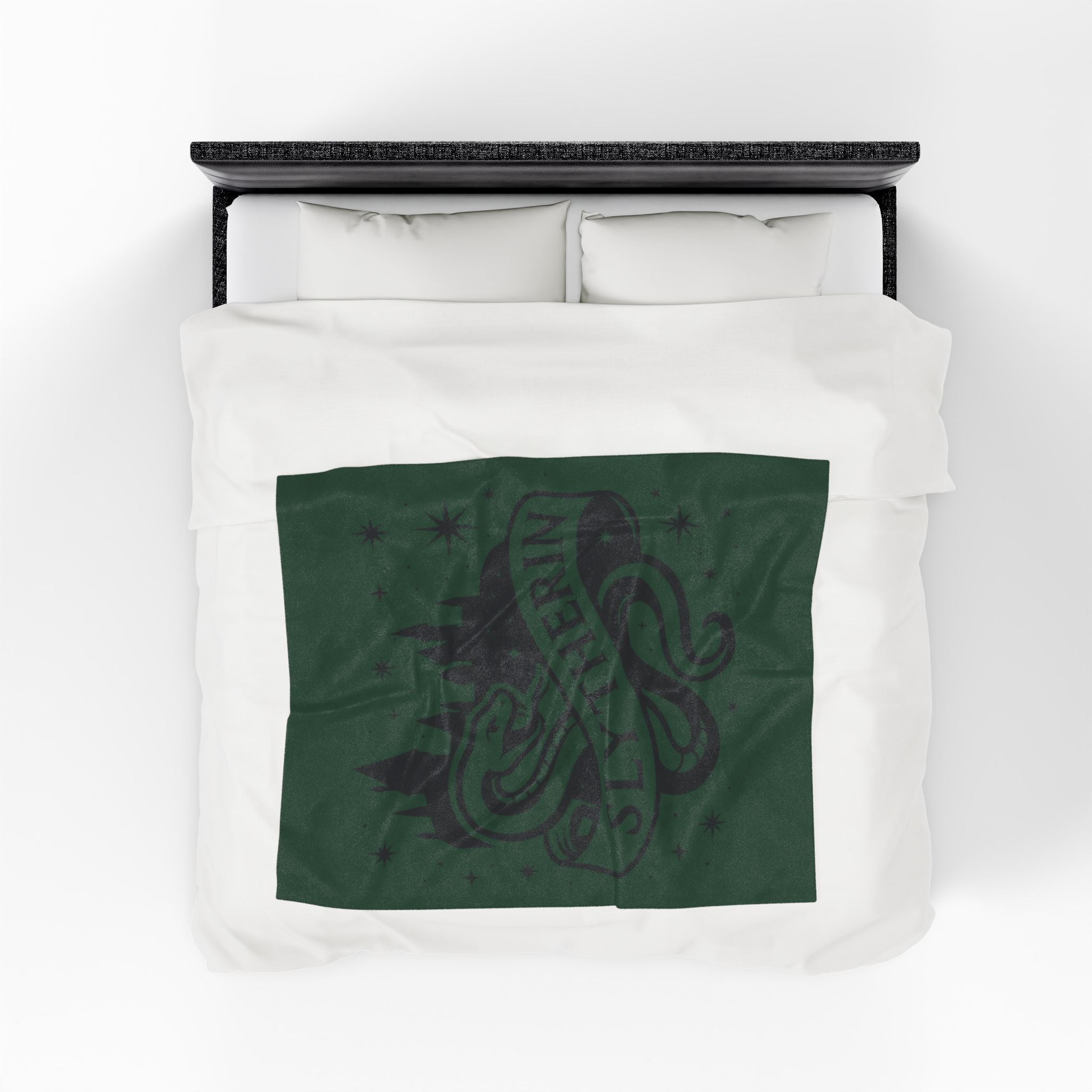 Slytherin Crest Inspired Velveteen Plush Blanket