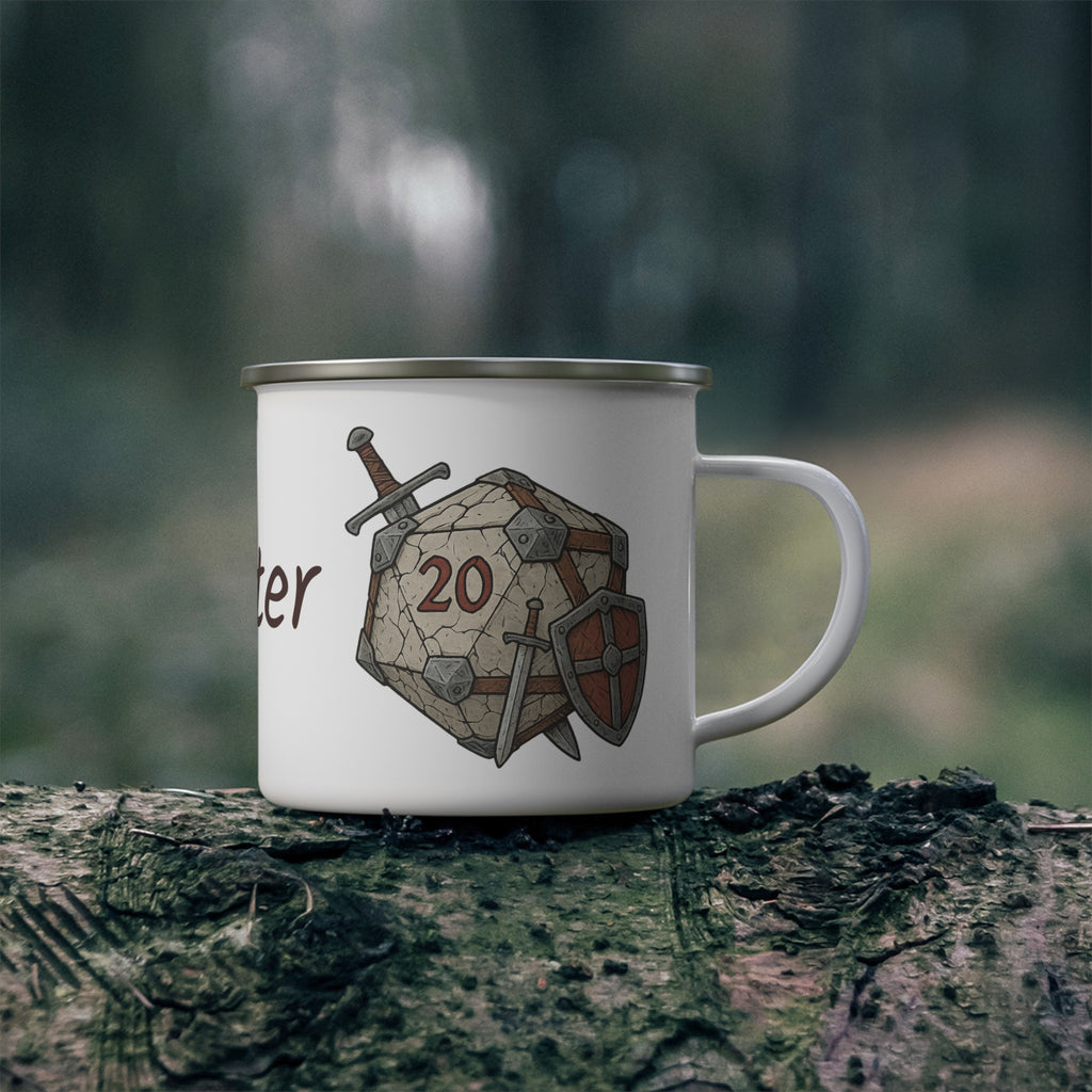 Fighter D20 Enamel Mug — Fighter’s Resolve