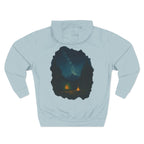 Three-Panel Fleece Hoodie - Cozy Campfire Nights Camping Sweater, Hiking Adventure Pullover, Wilderness Mountain Camper Gift