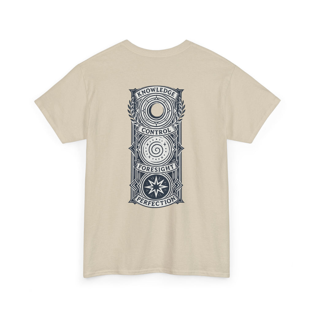 Blue Mana Emblem T-Shirt — Knowledge • Control • Foresight • Perfection