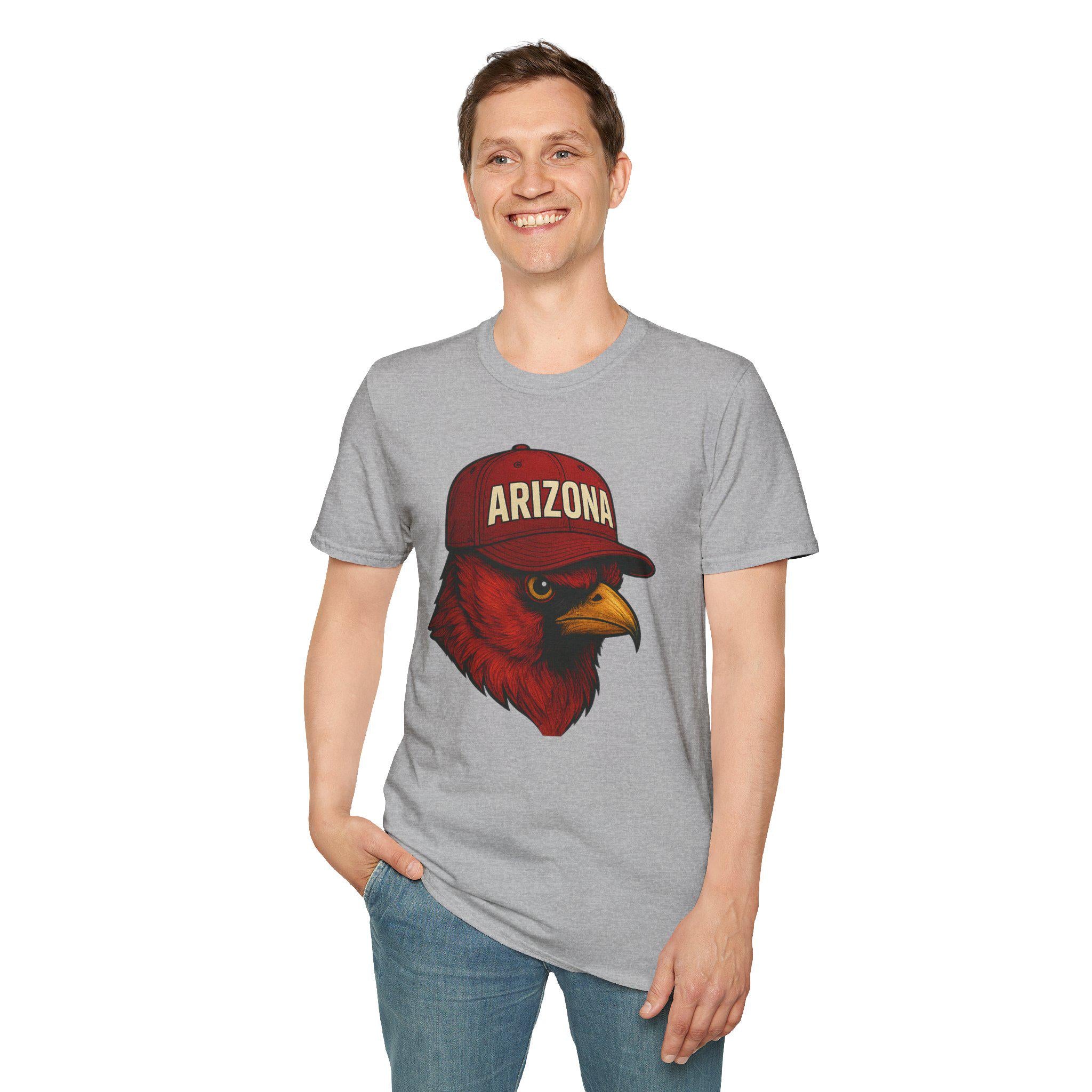 Arizona Cardinals -Rise Up Red Sea- Fan T-Shirt - Cardinal Mascot