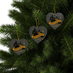 Hufflepuff Badge Ceramic Ornament |Yellow & Black Harry Potter Christmas Decor | Loyal and True Gift