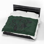 Slytherin Crest Inspired Velveteen Plush Blanket