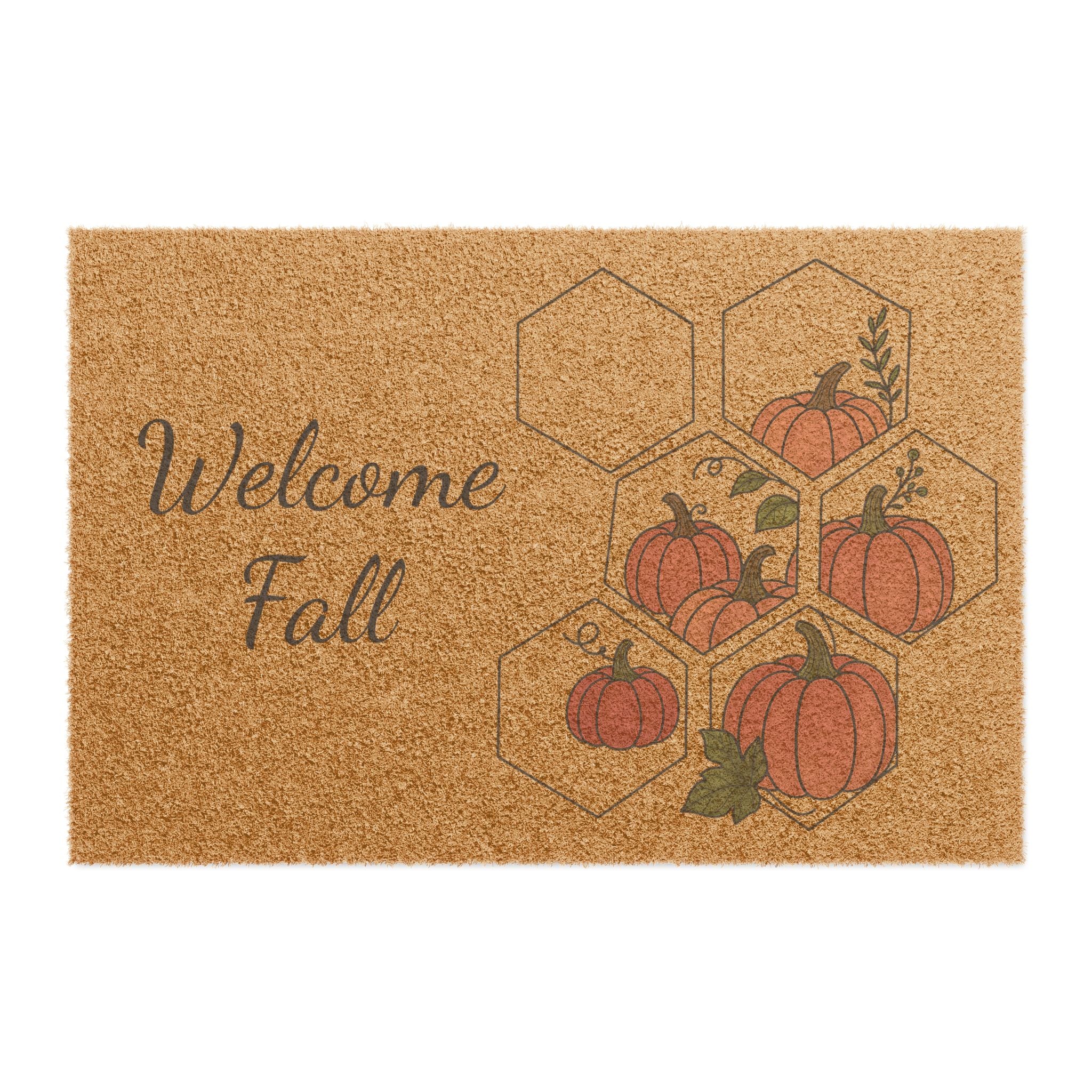 Autumn Welcome Doormat, Fall Entry Rug, Rustic Home Decor, Seasonal Front Porch | Farmhouse Front Porch Decor | Pumpkin Autumn Entryway Mat