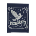 Ravenclaw Emblem Velveteen Plush Blanket | Midnight Blue Celestial Throw