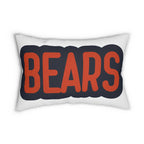 Bears Throw Pillow - Orange & Navy Football Fan Decor, Game Day Cushion, Sports Team Gift