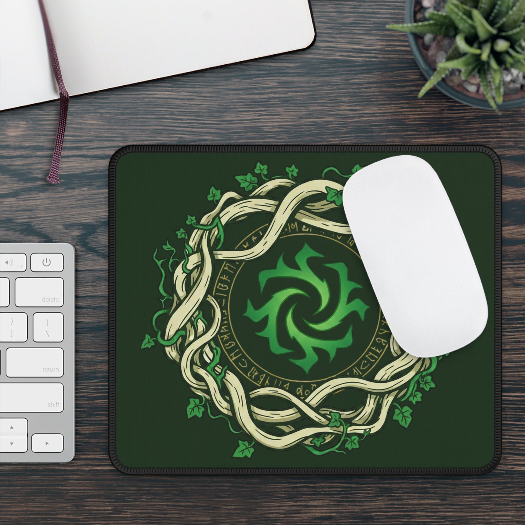 Green Mana Gaming Mouse Pad – Magic the Gathering Inspired | RPG Desk Mat | Gamer Setup Accessory | Nature & Arcane Design