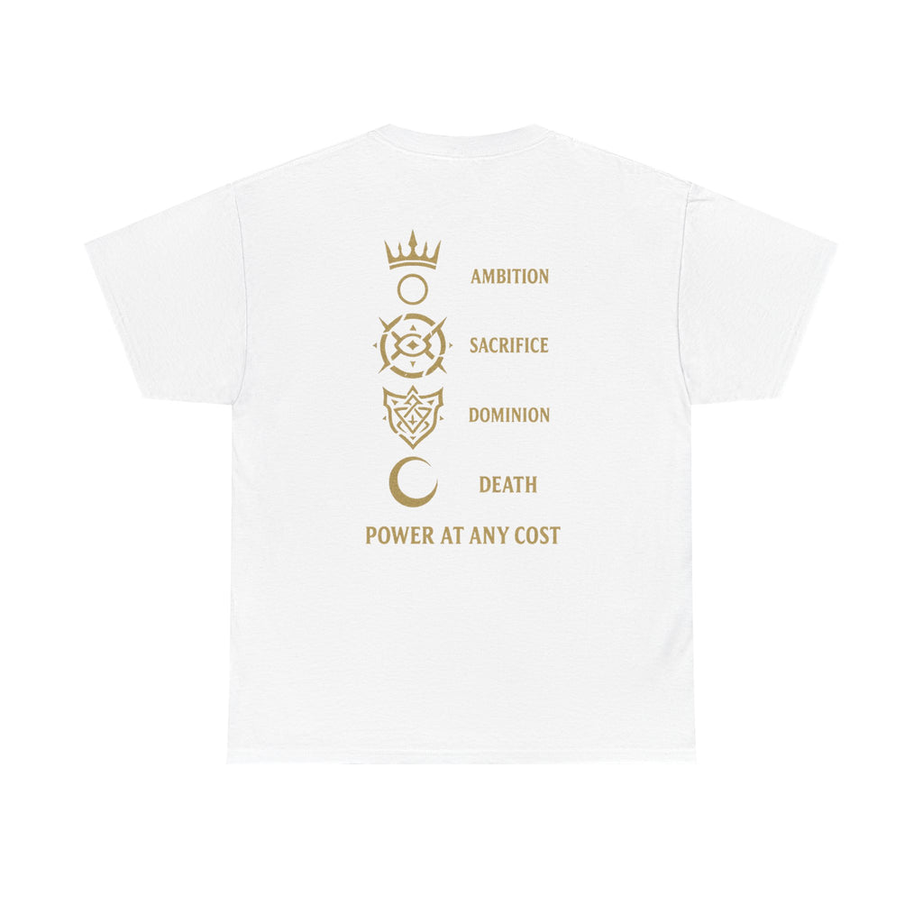Black Mana Emblem T-Shirt — Ambition • Sacrifice • Dominion • Death