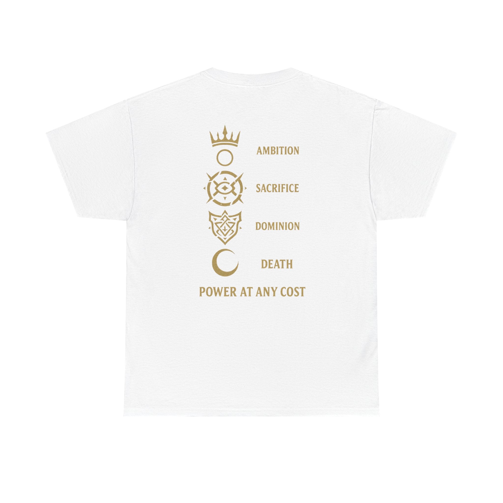 Black Mana Emblem T-Shirt — Ambition • Sacrifice • Dominion • Death