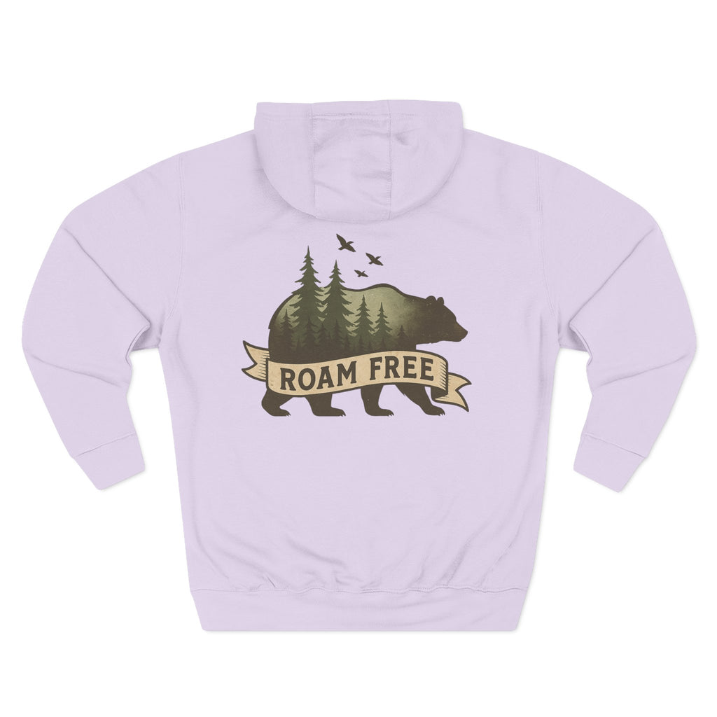 Bear Graphic Fleece Hoodie, Unisex Outdoor Adventure Sweatshirt, Wilderness Cabin Camping Gift, Nature Lover Hiking Apparel, Cozy Mountain