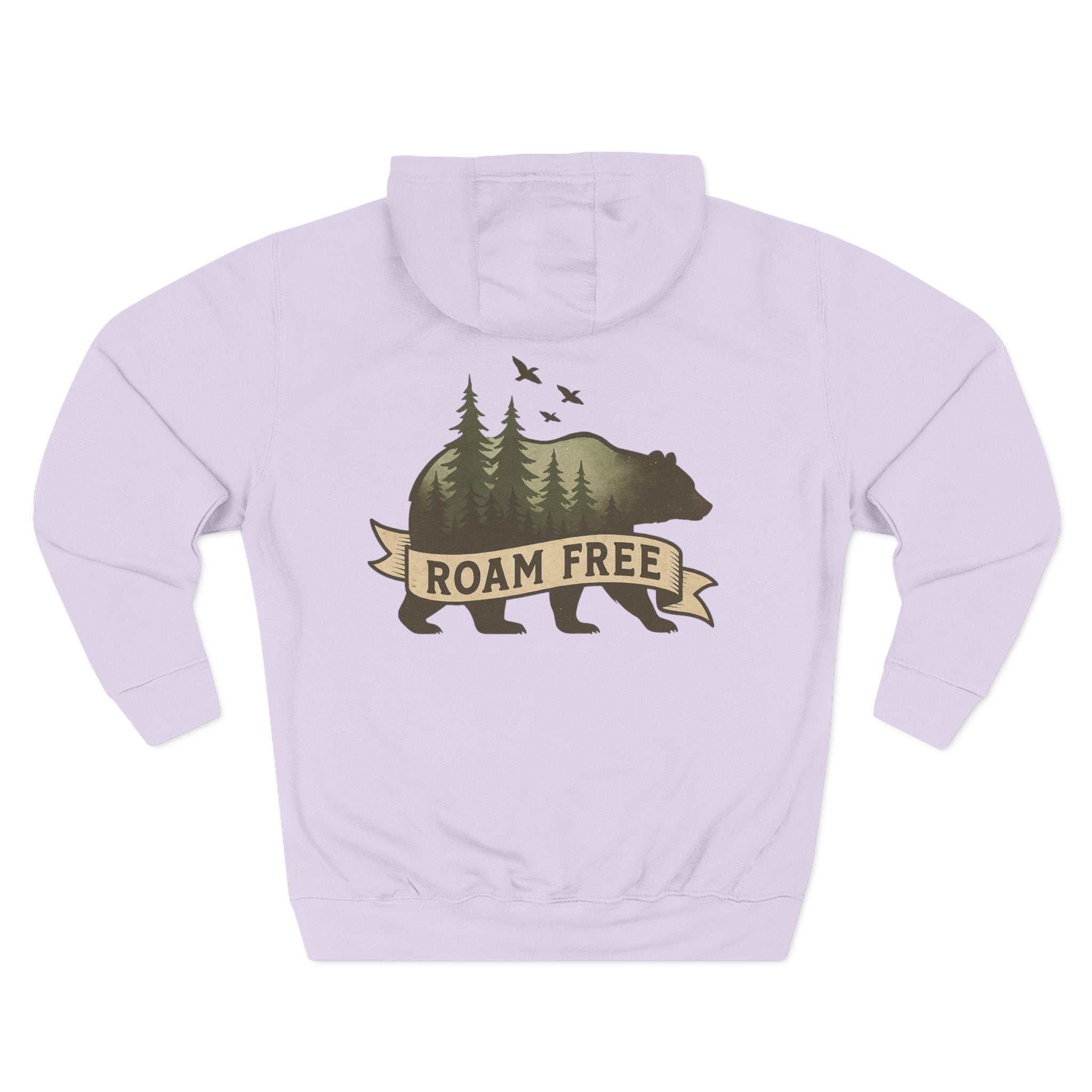 Bear Graphic Fleece Hoodie, Unisex Outdoor Adventure Sweatshirt, Wilderness Cabin Camping Gift, Nature Lover Hiking Apparel, Cozy Mountain