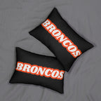 Broncos Inspired Football Pillow | Sports Fan Home Décor | Game Day Accent Cushion, Sports Fan Gift, Game Day Accessory