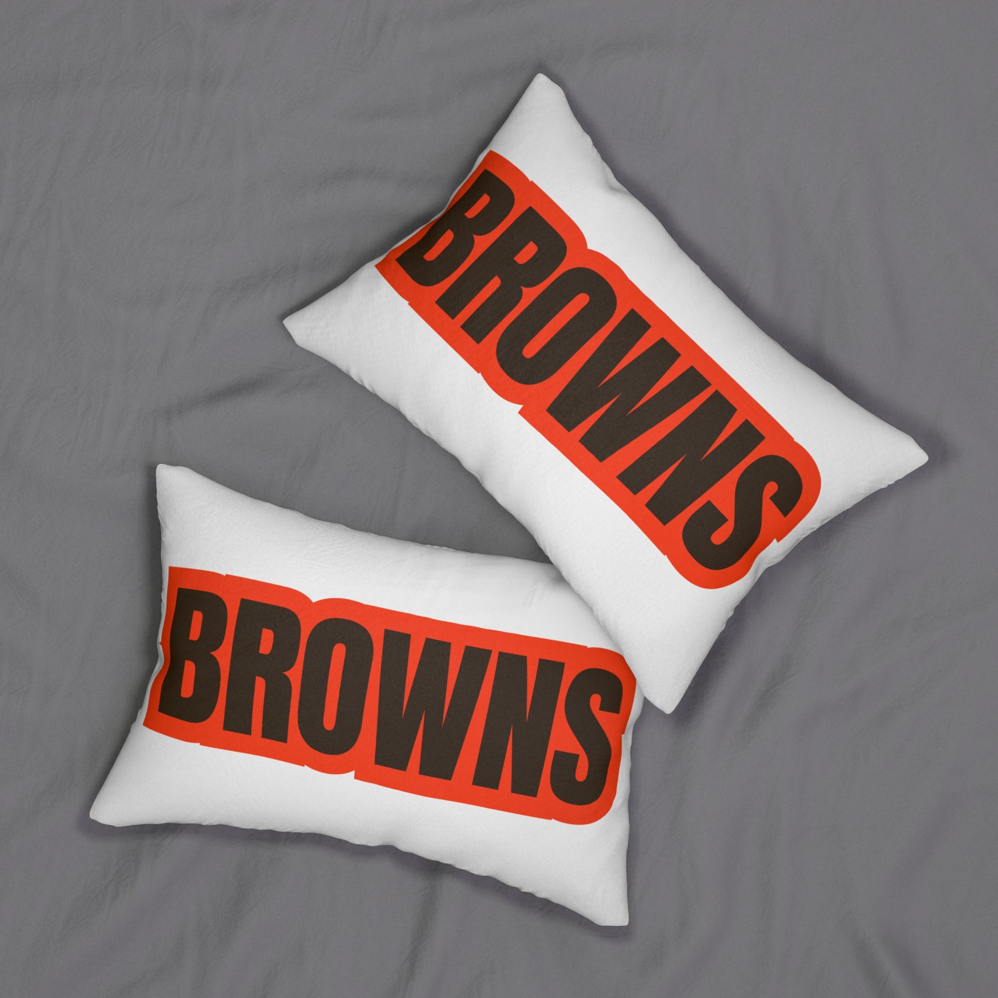 Browns Inspired Football Pillow | Orange & Brown Sports Fan Cushion | Game Day Home Décor, Sports Decor, Fan Gift, Game Day Decor