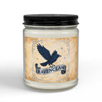 Ravenclaw House Inspired Candle | Blue Raven Emblem | Wisdom & Wit Gift | Amber or Clear Glass | Dark Academia Decor | Book Lover Gift