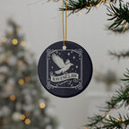 Ravenclaw Crest Inspired Ceramic Ornament | Blue & Silver Christmas Decor | Magic House Decor