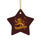 Gryffindor Lion Ceramic Ornament | Round Double-Sided Hogwarts House