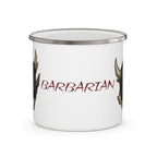 Barbarian D20 Enamel Camping Mug – RPG Dice, Fantasy Gamer Gift