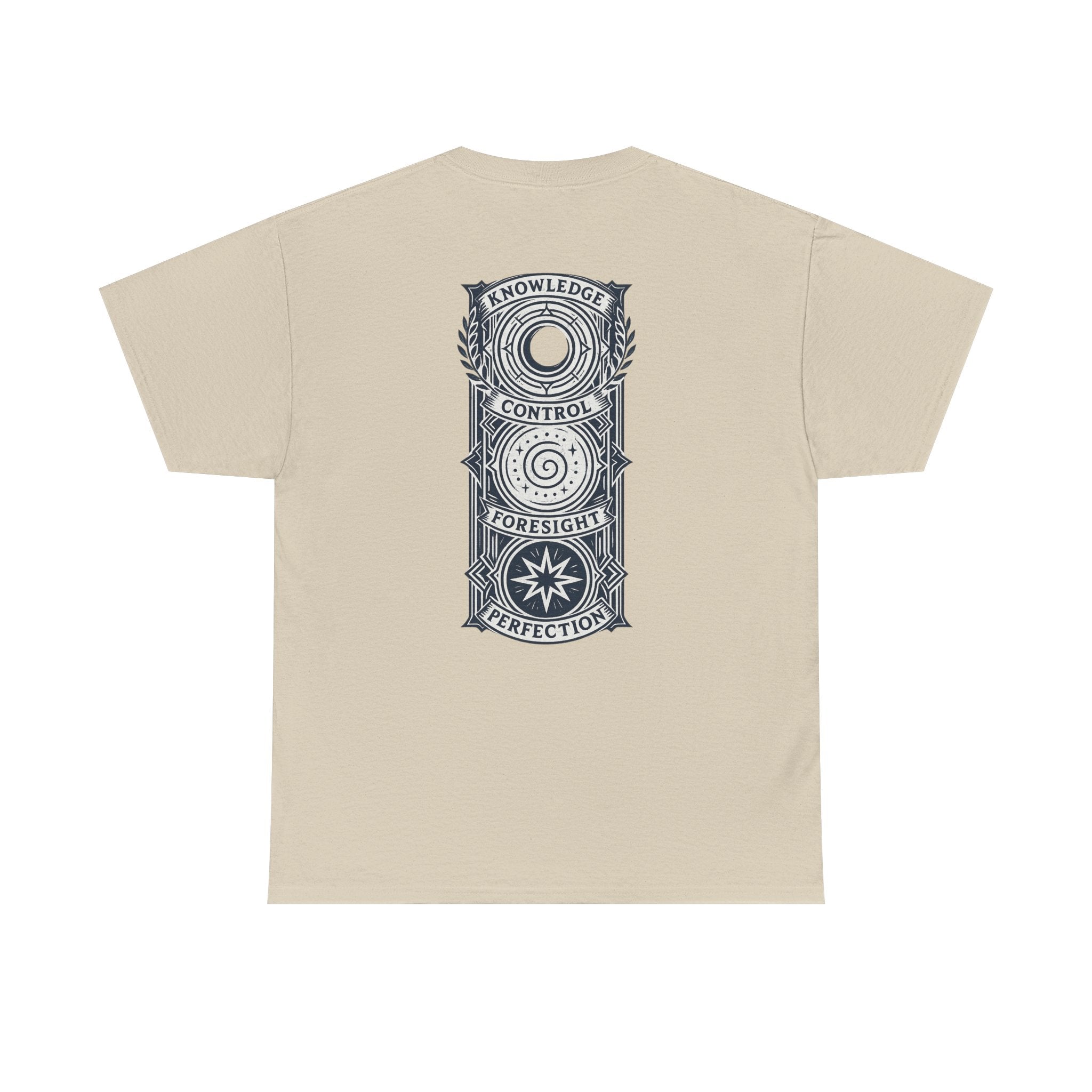 Blue Mana Emblem T-Shirt — Knowledge • Control • Foresight • Perfection