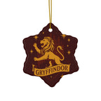 Gryffindor Lion Ceramic Ornament | Round Double-Sided Hogwarts House