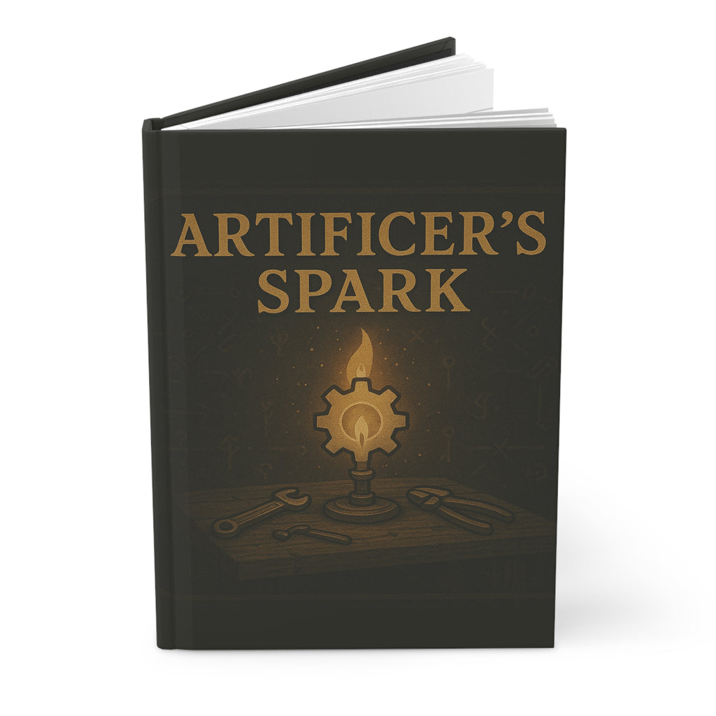 Artificer's Spark Hardcover Journal - Tabletop RPG Diary, D&D Campaign Notebook, Battle Notebook, Game Master Journal, RPG Campaign Log