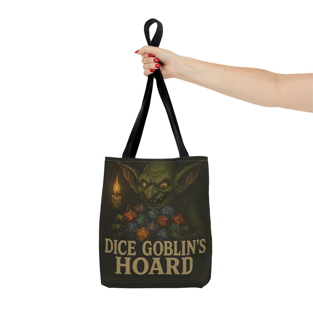 Dice Goblin's Hoard Tote Bag, Fantasy Tote, D&D Accessory, Gamer Gift, Bag for Dice, RPG Fan Tote, Geek Chic, Roleplaying Bag