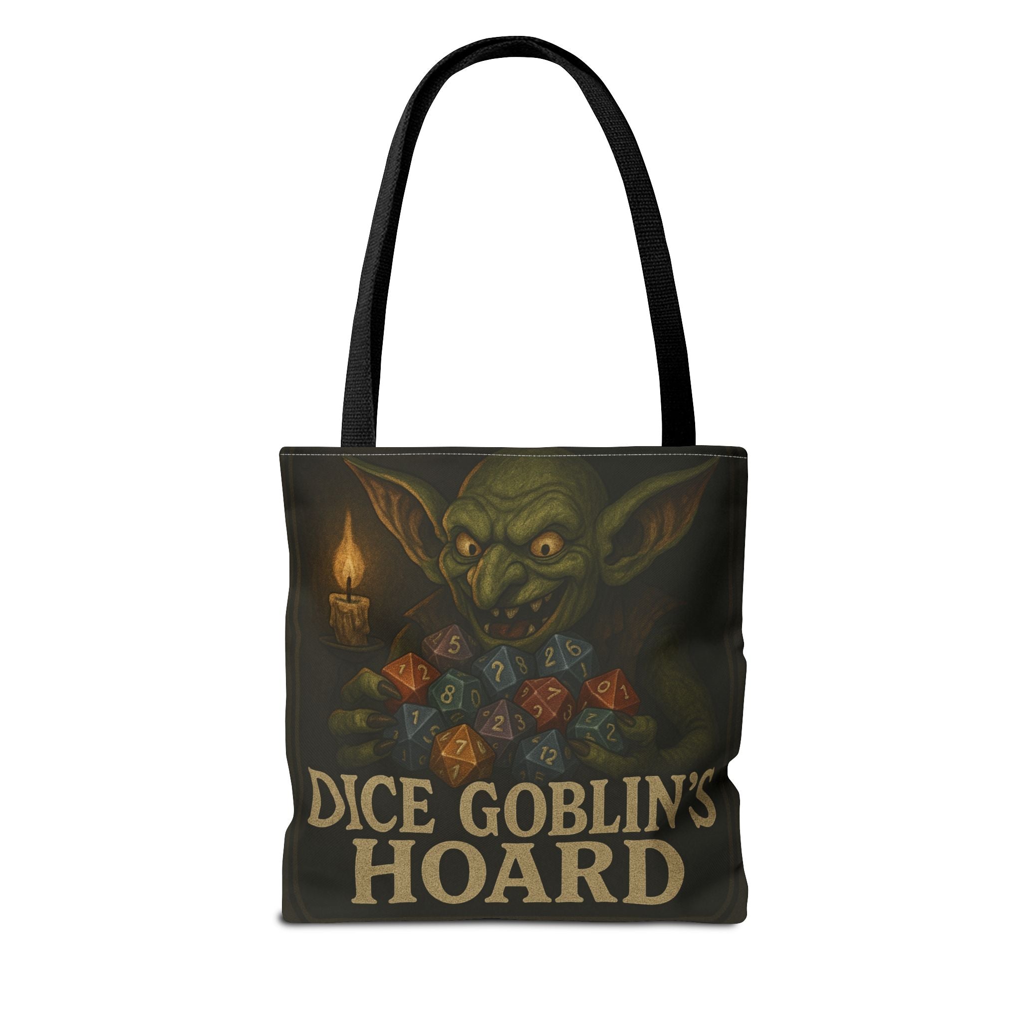 Dice Goblin's Hoard Tote Bag, Fantasy Tote, D&D Accessory, Gamer Gift, Bag for Dice, RPG Fan Tote, Geek Chic, Roleplaying Bag