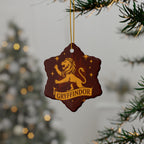 Gryffindor Lion Ceramic Ornament | Round Double-Sided Hogwarts House