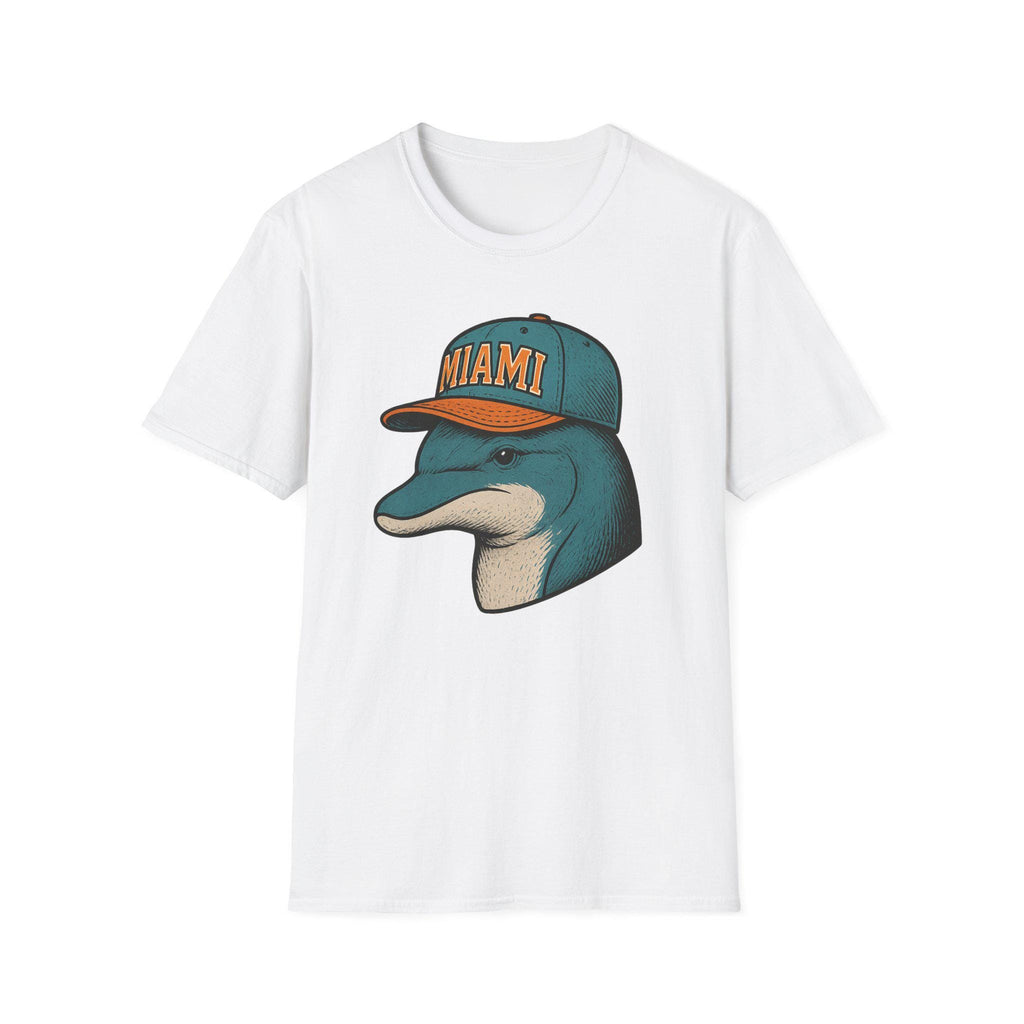 Miami -Fins Up, Game On!-  Fan T-Shirt - Dolphin Mascot - Miami Dolphin Graphic T-Shirt