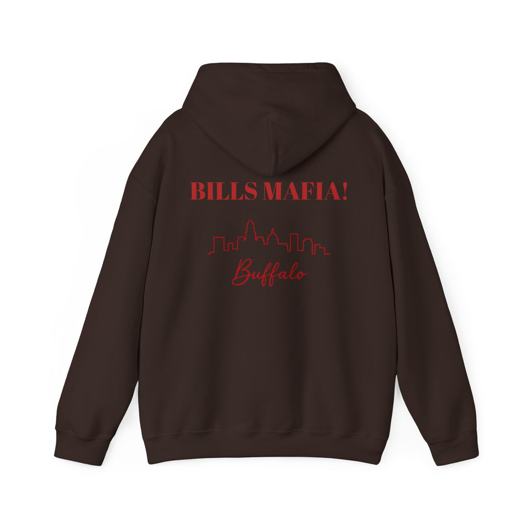 Buffalo Bills Fan Hooded Sweatshirt - Buffalo -Bills Mafia- Hoodie - Buffalo Mascot Design