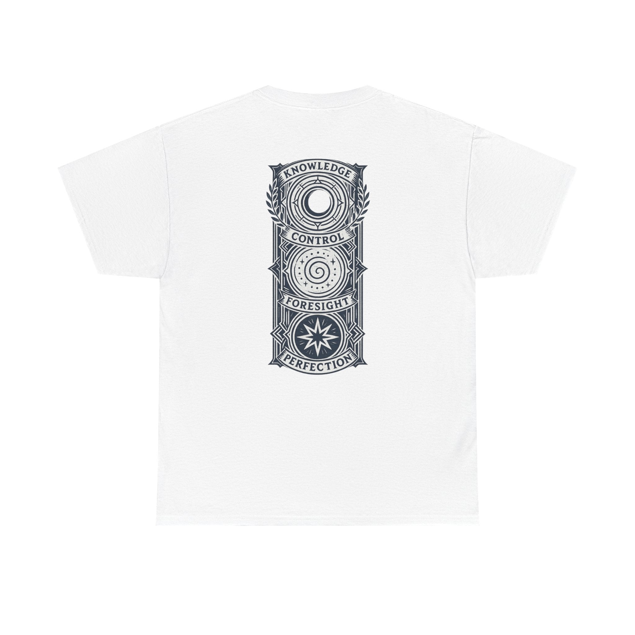 Blue Mana Emblem T-Shirt — Knowledge • Control • Foresight • Perfection