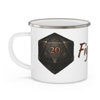 Fighter D20 Enamel Mug — Steel & Resolve