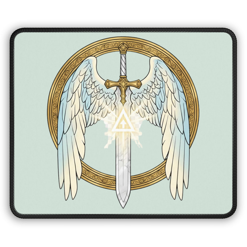 White Mana Gaming Mouse Pad – Magic the Gathering Inspired | RPG Desk Mat | Gamer Setup Accessory | Order & Protection Design