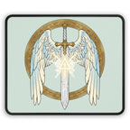 White Mana Gaming Mouse Pad – Magic the Gathering Inspired | RPG Desk Mat | Gamer Setup Accessory | Order & Protection Design