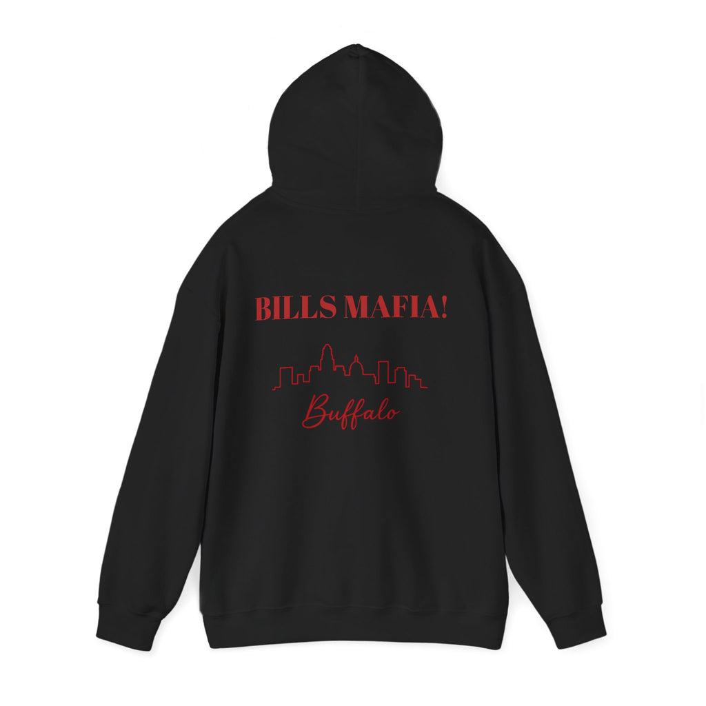 Buffalo Bills Fan Hooded Sweatshirt - Buffalo -Bills Mafia- Hoodie - Buffalo Mascot Design