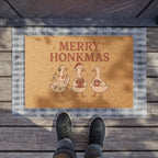 Merry Honkmas Doormat | Funny Goose Christmas Welcome Mat | Holiday Porch Decor | Farmhouse Mat | Holiday Entry Rug, Fun Outdoor Welcome Mat
