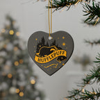 Hufflepuff Badge Ceramic Ornament |Yellow & Black Harry Potter Christmas Decor | Loyal and True Gift