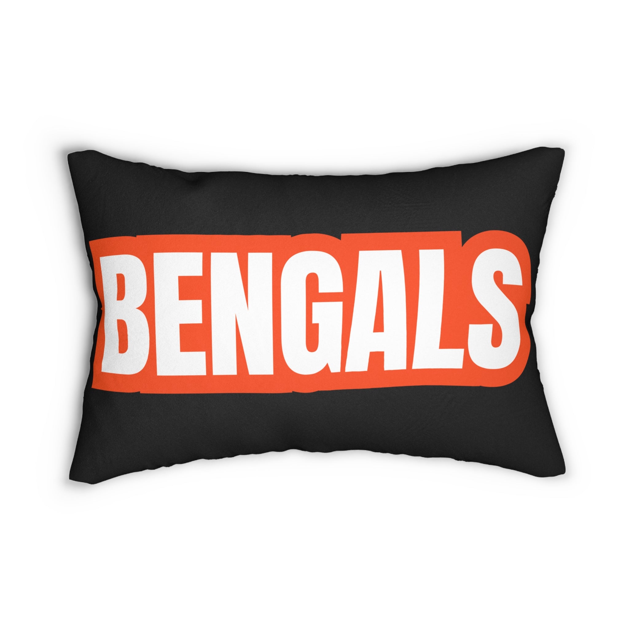 Bengals Inspired Football Pillow | Orange & Black Sports Fan Cushion | Game Day Home Décor,  Sports Decor, Game Day Accent, Fan Gift