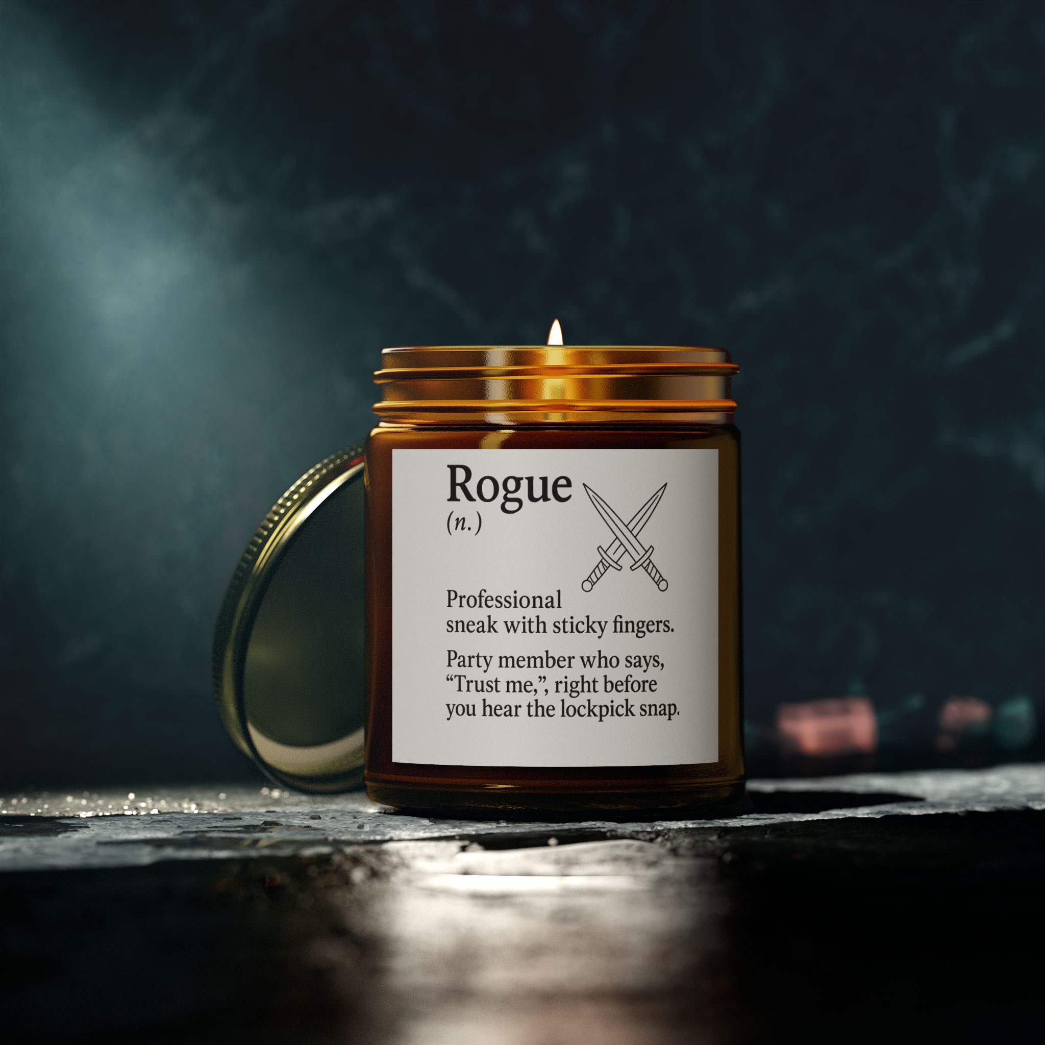 Rogue Candle | DnD Class Gift | Funny RPG Candle for Dungeon Masters & Players | Tabletop Gamer Decor | Dungeons and Dragons Gift Idea
