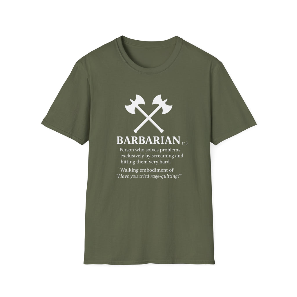 Barbarian Definition T-Shirt - Funny DnD Tabletop RPG Tee, Humor Tee, Gift for Friends, Funny Shirt, Casual Wear, Meme Lover Apparel