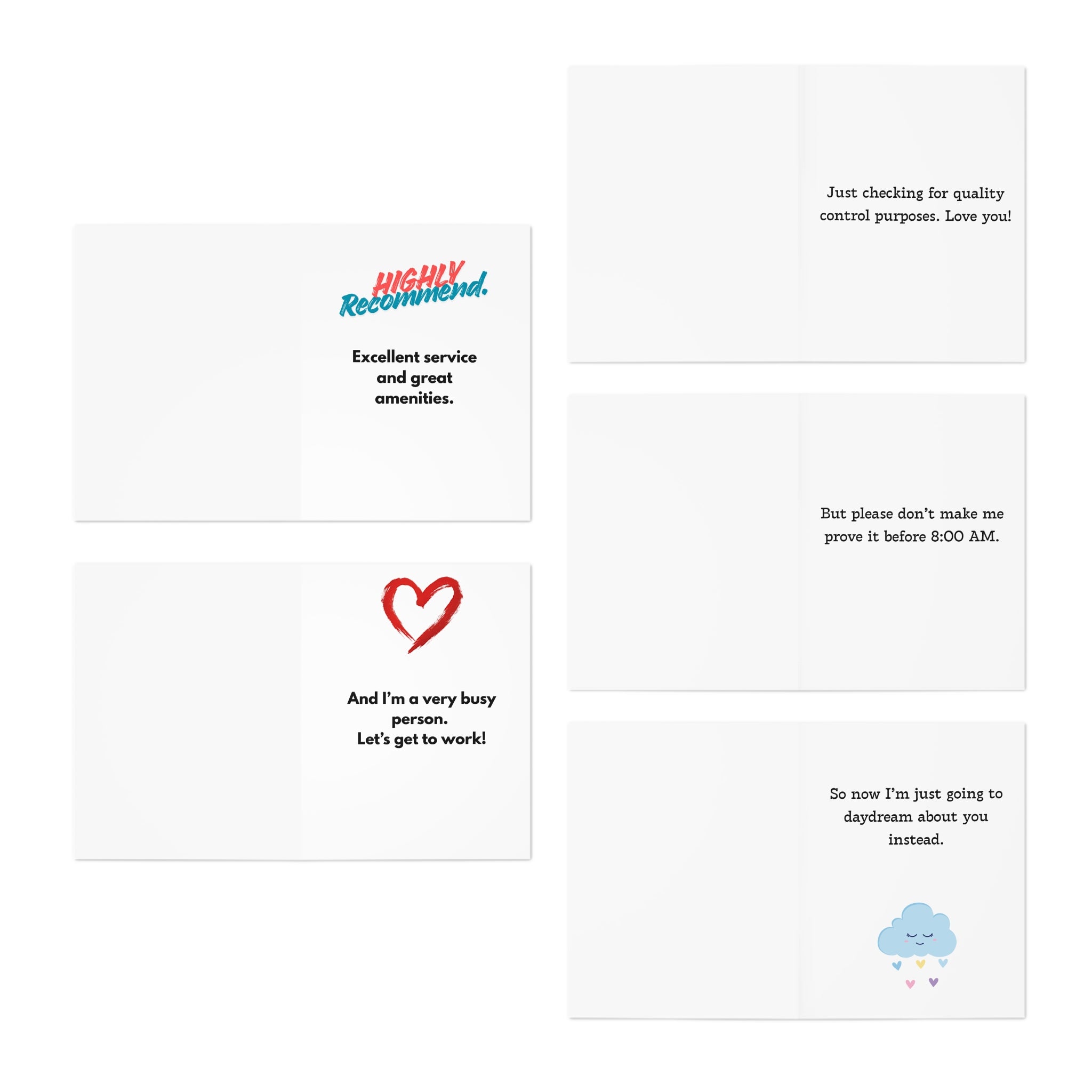 Sassy & Sweet Humorous Greeting Cards (5-Pack)