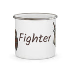 Fighter D20 Enamel Mug — Fighter’s Resolve