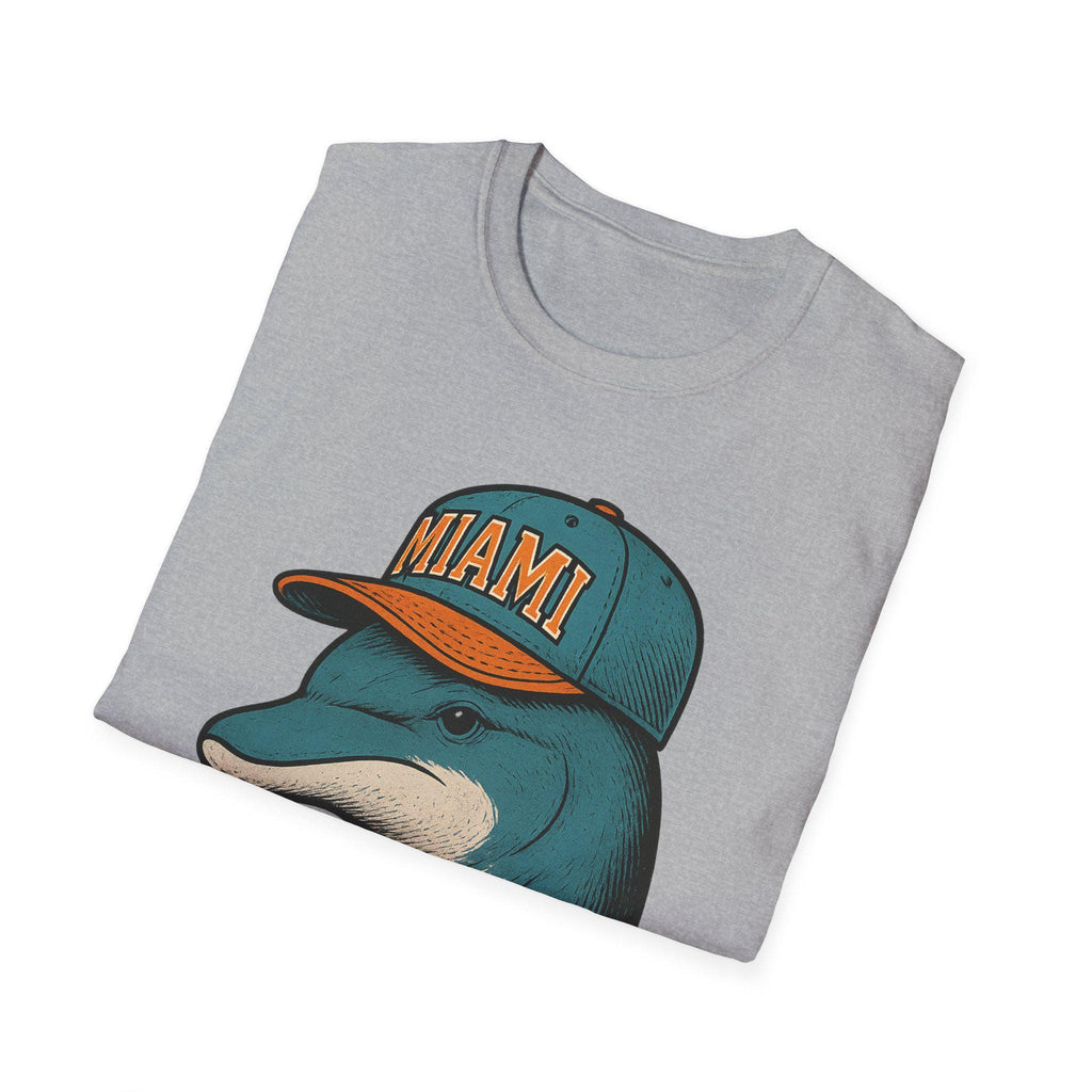 Miami -Fins Up, Game On!-  Fan T-Shirt - Dolphin Mascot - Miami Dolphin Graphic T-Shirt