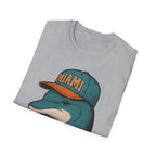 Miami -Fins Up, Game On!-  Fan T-Shirt - Dolphin Mascot - Miami Dolphin Graphic T-Shirt
