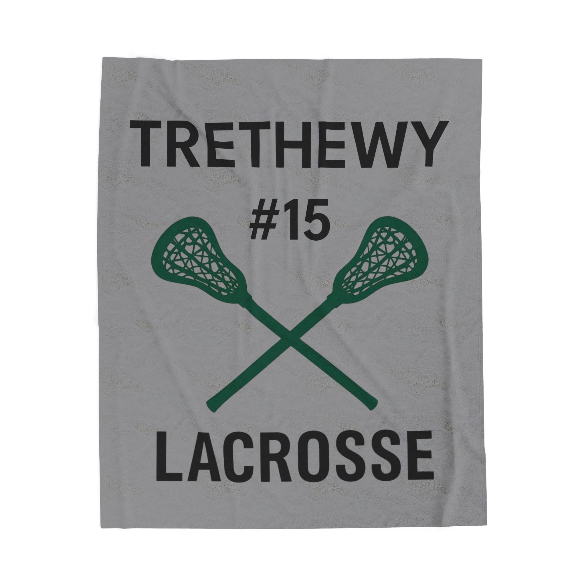 Personalized Lacrosse Velveteen Plush Blanket, Sports Gift, Teen Room Decor, Custom Throw for Athletes, Graduation Present